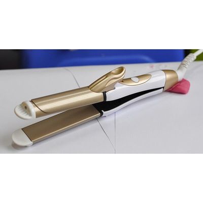 Gepersonaliseerd logo 2 in 1 haarcremper straightener en curling ijzer aangepast